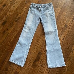 Cache vintage washed rhinestone jeans euc sz 14